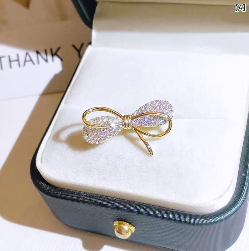 レディース アクセサリー ブローチ おしゃれ 入学式 セレモニー ボウ 露出 防止 ピン バックル 襟 アー..