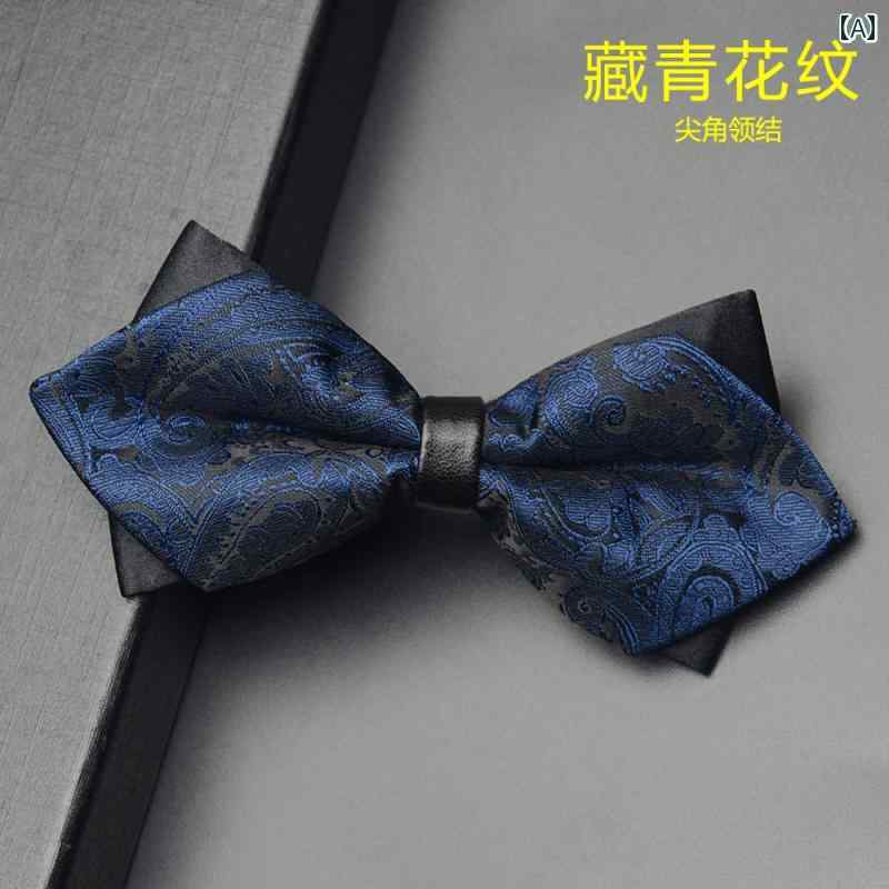 メンズ 蝶 ネクタイ ボウタイ ジャカード パターン ボウ 新郎 結婚式 スーツ 胸 スカーフ 花婿 付添人 レトロ 英国 ポケット セット