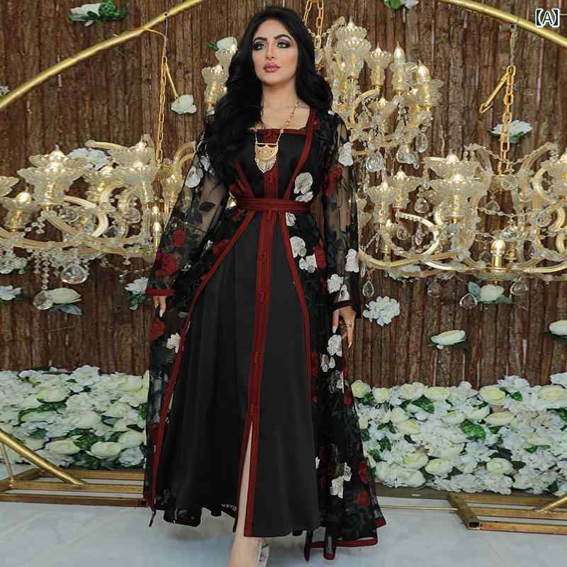 エスニック ファッション 民族衣装 マレーシア アラビア 服 中東 ドバイ 高級 刺繍 レース 点 セット ..