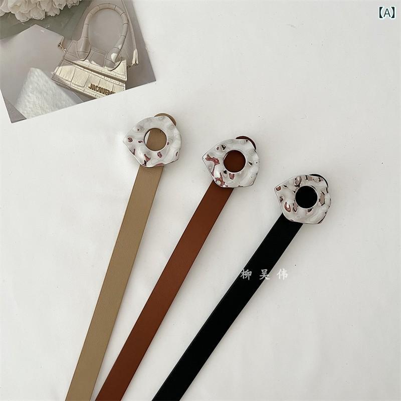 ジーンズ ベルト 小さい 女性 装飾 ハイエンド 細い 黒