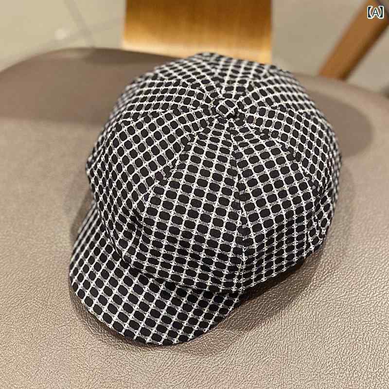 レディース カジュアル 夏 帽子 韓国 通気性 キャスケット 和 英国 ピーク キャップ 春 薄手 ベレー 帽