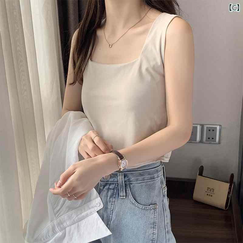 フレンチ レトロ スクエアネック Kleinlai ニット ベスト ロング 丈 レディース 夏用 バック ホロー ウエスト ノースリーブ トップス