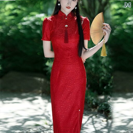 レディース 夏 チャイナ ドレス エレガント おしゃれ コスプレ ロング 赤い レース 中華風 花嫁 パーティー 結婚式 小さい 上品 洗練 ガールズ レディース 夏 チャイナ ドレス エレガント おしゃれ コスプレ ロング 赤い レース 中華風 花嫁 パーティー 結婚式 小さい 上品 洗練 ガールズ