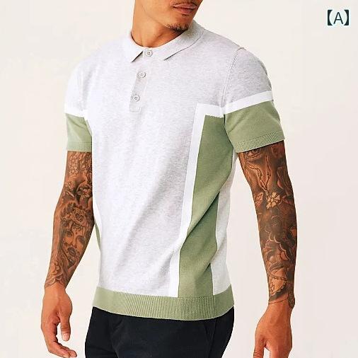 メンズ 夏 トップス アメリカ 紳士服 半袖 T シャツプルオーバー ニット ポロシャツ シャツ