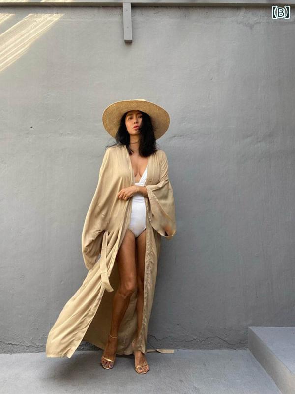 夏 ビーチ カーディガン 春 タイ バリ 旅行 休暇 ロング ショール 長袖 日焼け防止 服 スリム