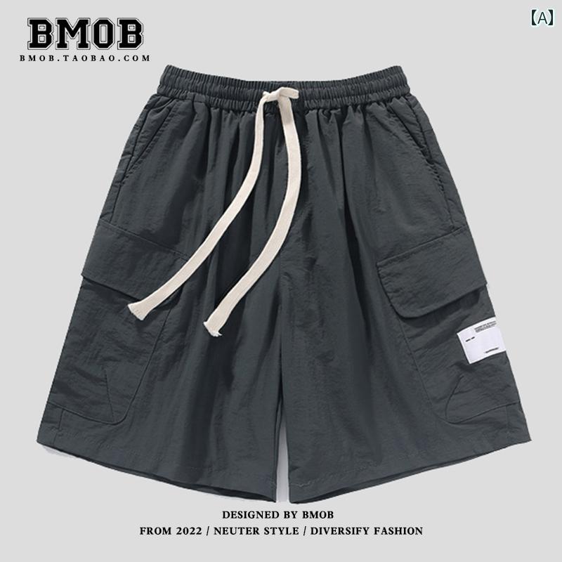 メンズ 夏 カジュアル パンツ ビーチ 海パン ハーフ カーゴ ショーツ 和風 ゆったり 快適 バスケットボール スポーツ 五分丈 ミッド