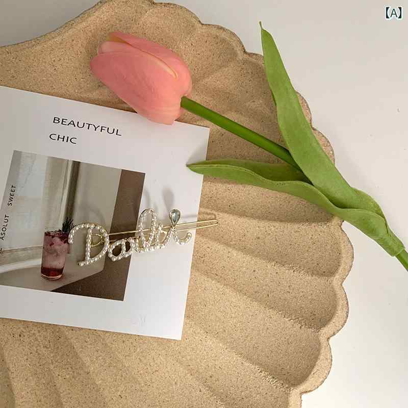 アクセサリー ヘアクリップ かわいい 髪飾り パール ヘアピン 文字 波状 ヘア クリップ 前髪 サイド エレガント