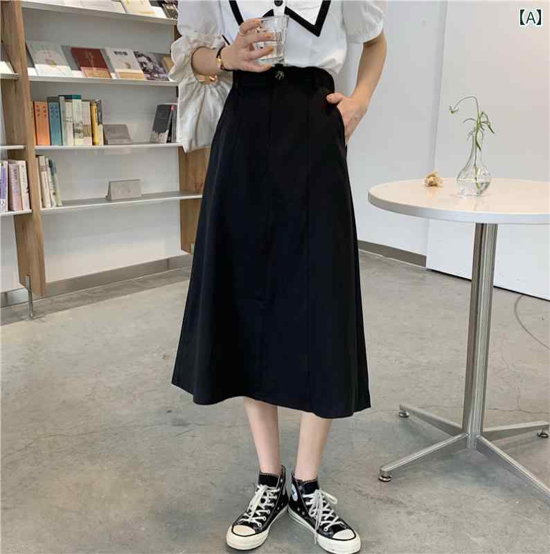 レディース 夏 大きいサイズ ハイウエスト スリム アンブレラ スカート ミドル丈 作業着 快適 a ライン..