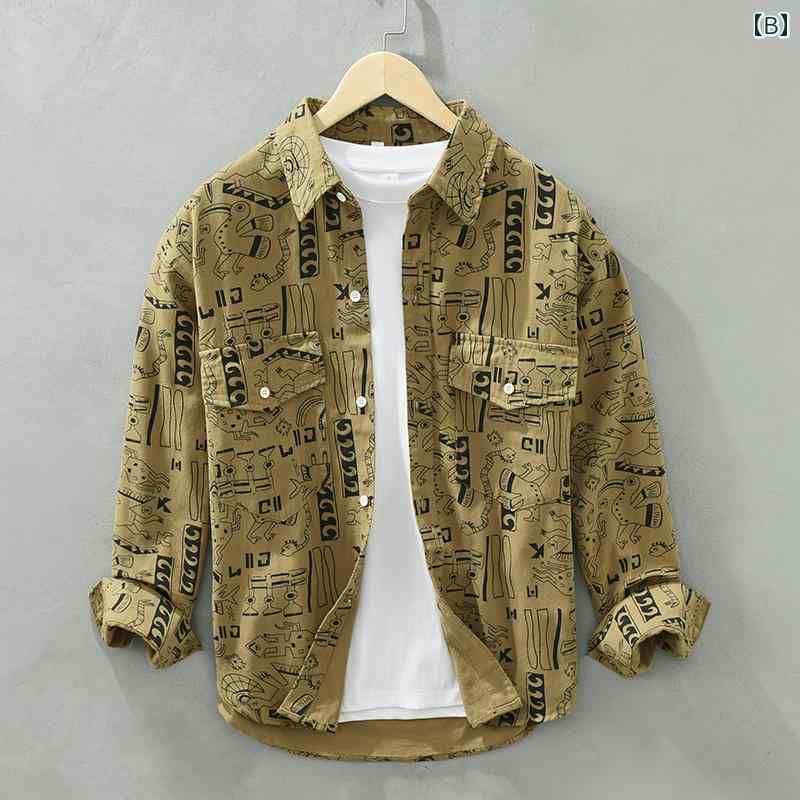 メンズ カジュアル トップス シャツ 爽か シンプル 春秋 ヤッピー ジャケット 軽量 大人っぽい ワークシャツ