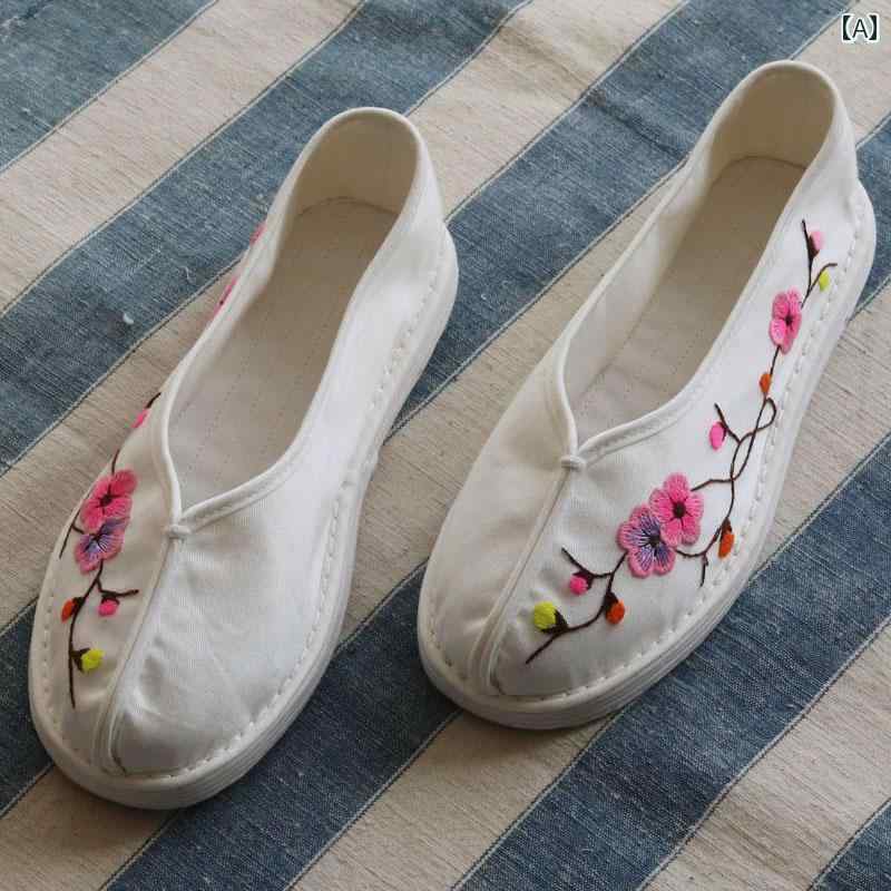 レディース カジュアル 婦人靴 エスニック レトロ おしゃれ 布靴 中国 手 刺繍 靴 ミル 層 底 女性用 ..