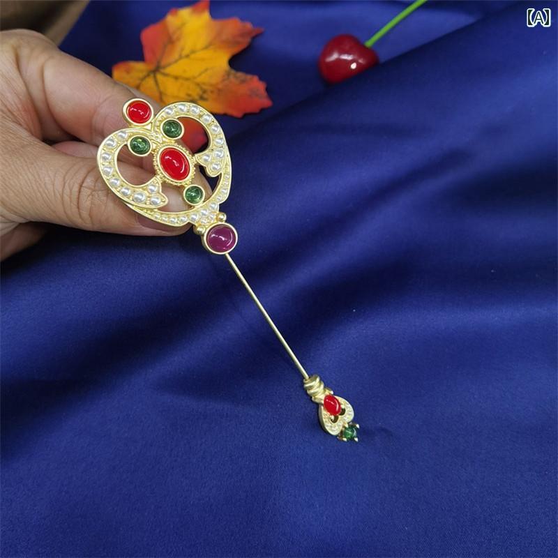 ブローチ 卒業式 入学式 おしゃれ クラウン 魔法 杖 一文字 プラグ イン バロック カラフル 宝物 婦人..