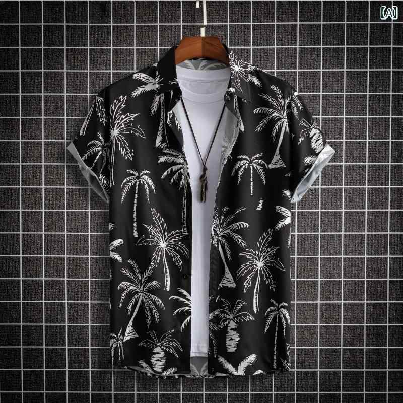 メンズ カジュアル トップス シャツ ハワイアン ホリデー ビーチホリデー プリント 半袖
