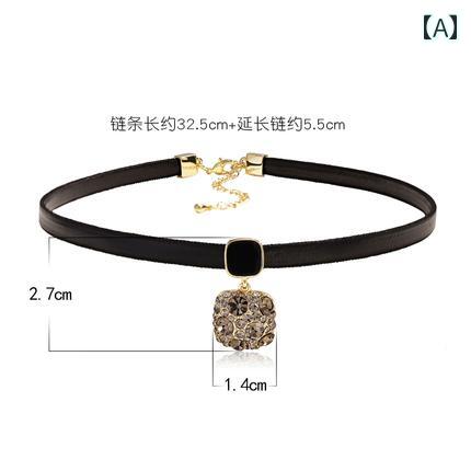 レディース ネックレス アクセサリー チェーン 大人 かわいい 黒 ネック カラー 鎖骨 ロープ ハイエンド 冬 バンド 装飾