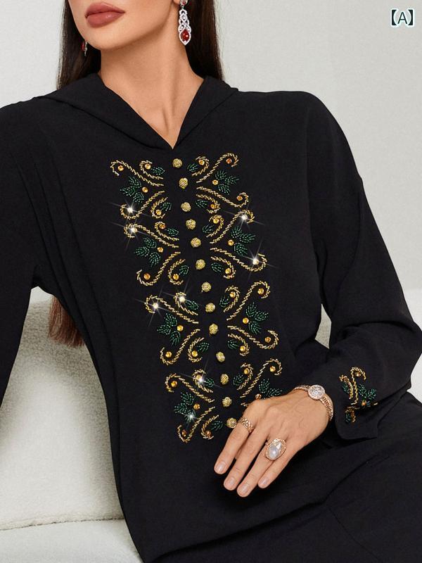 レディース カジュアル エスニック ローブ 民族衣装 体型カバー ゆったり 快適 V ネック オフショルダ..