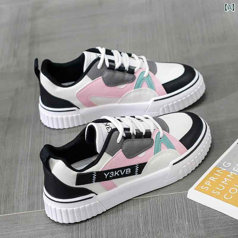 レディース シューズ ウィンタースポーツ レジャー フラット 春 ローカット 厚底 中学生 快適 ホワイト