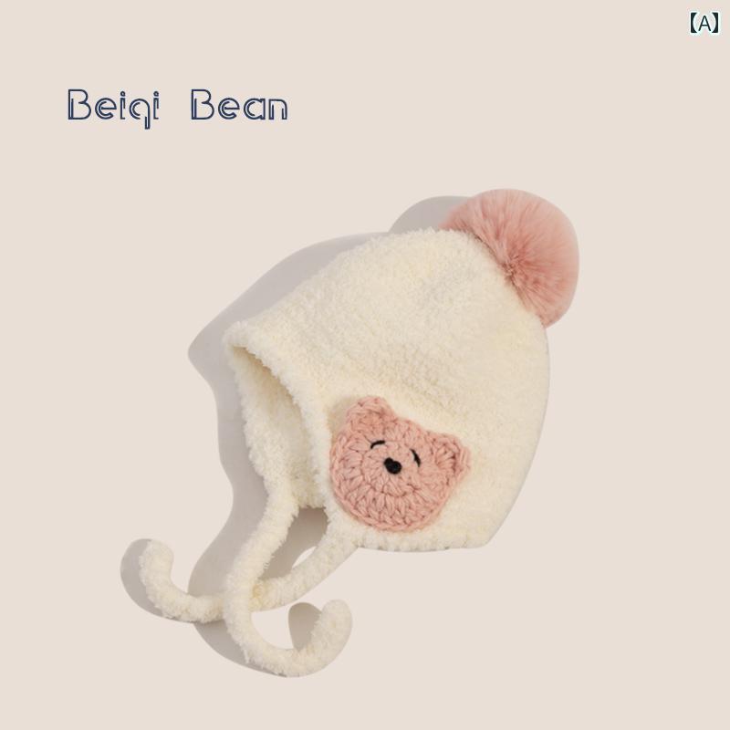 帽子 防寒 おしゃれ キッズ 秋冬 子供用 男子 ガールズ用 暖かい コーラル ベルベット ぬいぐるみ かわ..