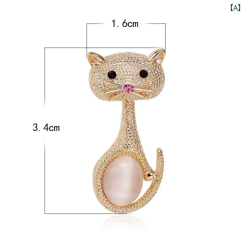 アクセサリー ブローチ 上品 セレモニー 猫 イン 個性 かわいい ハイエンド 女性 高級感 動物 コサージュピン セーター ジュエリー