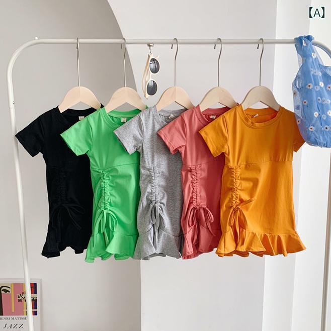 夏 女の子 ベビー 服 キッズ ウェア 驚く ほ 美しく スタイリッシュ 巾着 フィッシュテール スカート 女の子 赤ちゃん ドレス