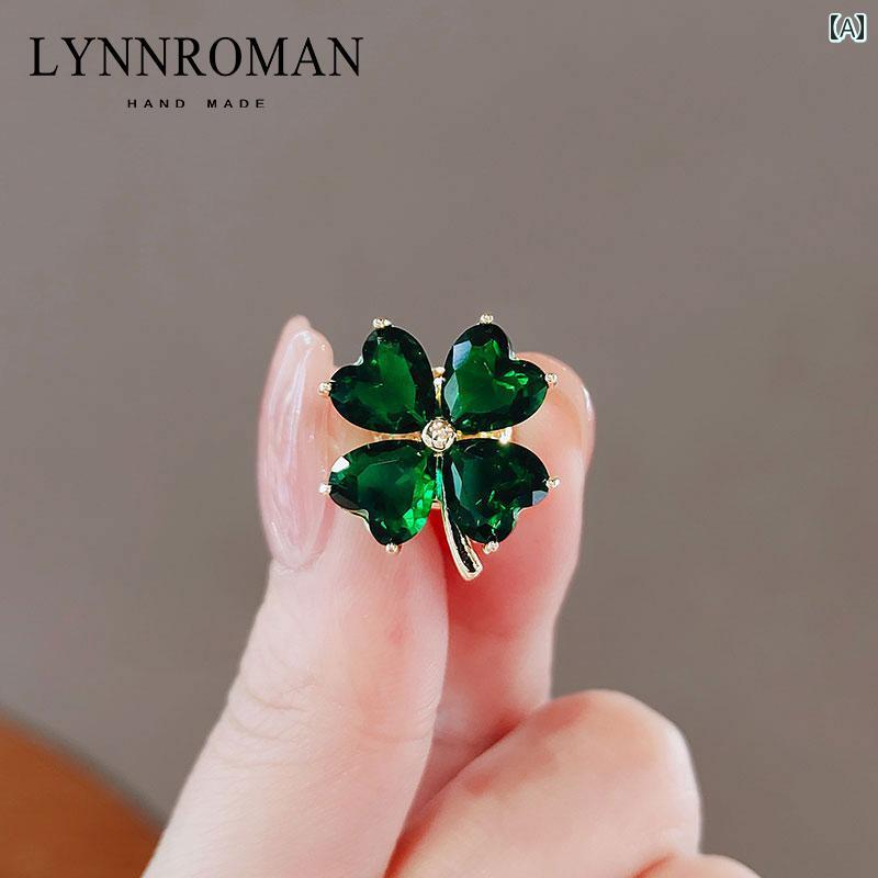 レディース ブローチ おしゃれ 入学式 セレモニー 高級感 幸運 四つ葉 クローバー 快適 スーツ コサージュ