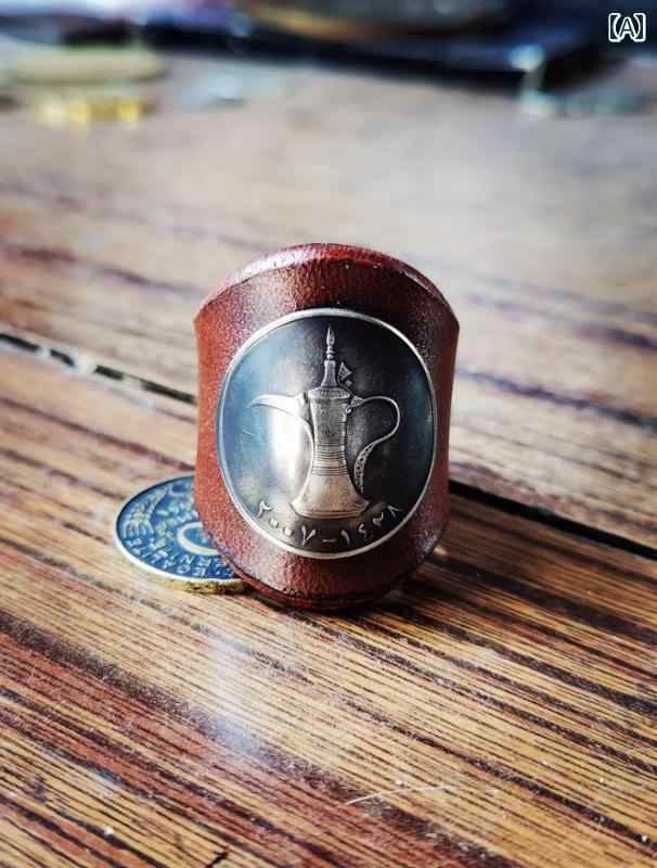 スカーフ リング クリップ アミ カーキ レトロ 革 コットン カシュー パターン ヒップ ホップ スクエア..