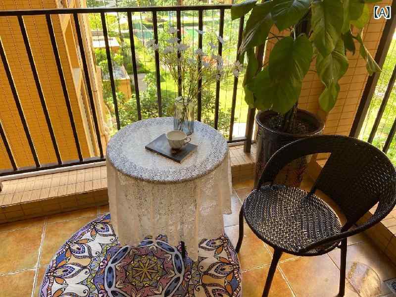 テーブル クロス おしゃれ 北欧 結婚式 小さい フレッシュ 白い レース バルコニー ラウンド