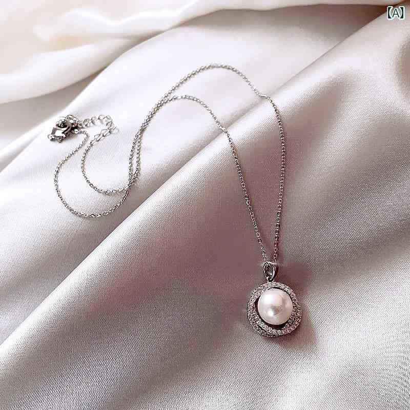 レディース ネックレス チェーン おしゃれ パールペンダント ライト 高級 鎖骨 ホット ハイエンド