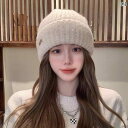 レディース ニット帽 あったかい 防寒 帽子 ウール 暖かい 女性 冬 大きい 頭 耳保護 クール 厚手