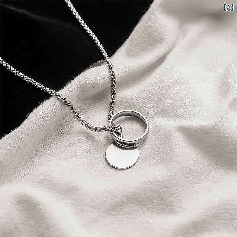 ネックレス アクセサリー チタン鋼 女性 男性用 コールド ヒップ ホップ セーター ペンダント