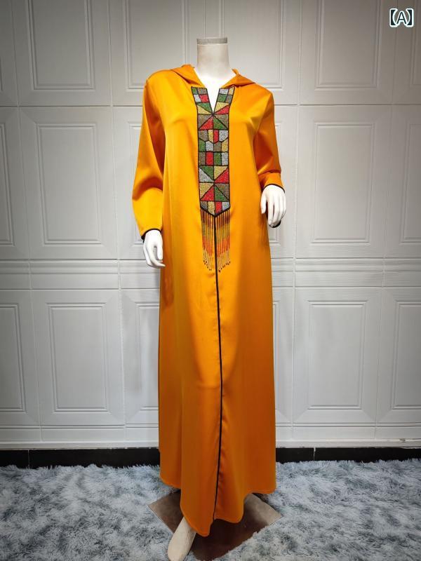 レディース エスニック ローブ 民族衣装 中東 アラビア ゆったり 快適 体型カバー アラブ フード ビー..