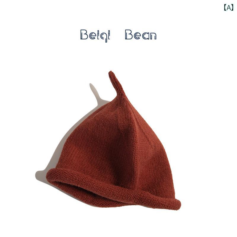 ニット帽 キッズ 秋冬 子供用 ニット おしゃぶり型 帽子 男子 女子 赤ちゃん用 かわいい 暖かい 厚手 ..