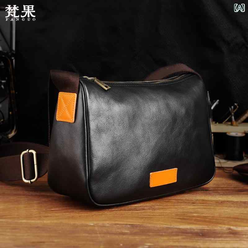 レトロ レザー ショルダー メッセンジャーバッグ メンズ トップ 層 植物 タンニン めし 牛革 カジュアル メッセンジャーバッグ 小さめ バック パック