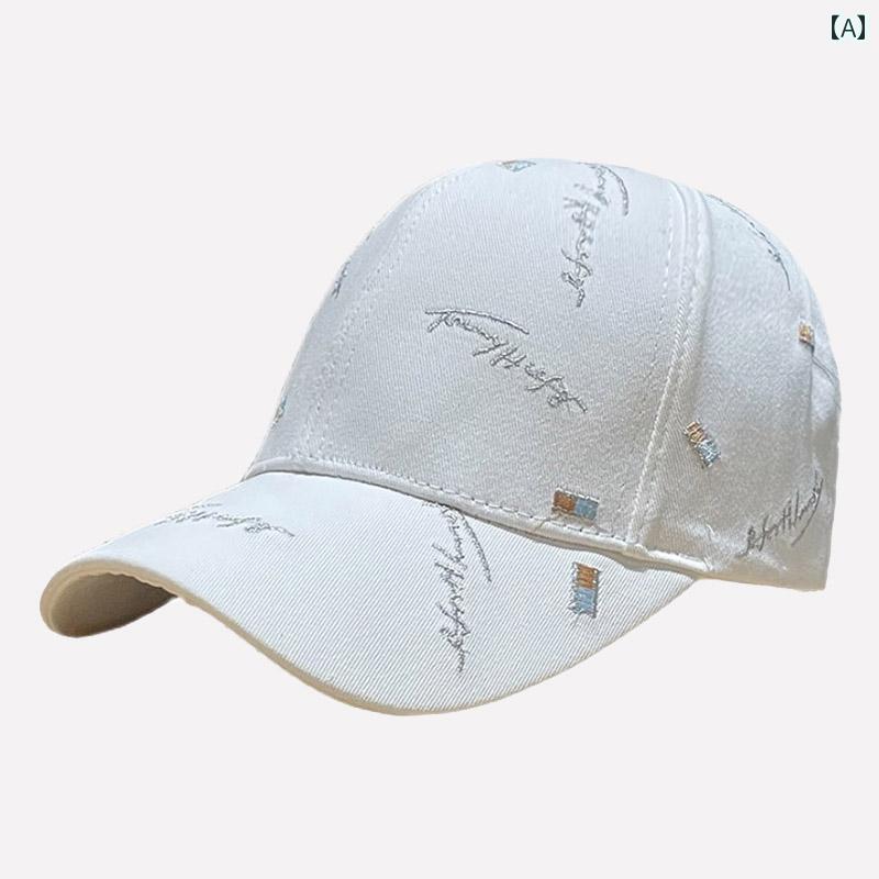 カジュアル キャップ 韓国 イン 文字 刺繍 野球帽 春秋 女性用 日焼け防止 フェイス ディスプレイ 小さい ファッション ピーク ハット