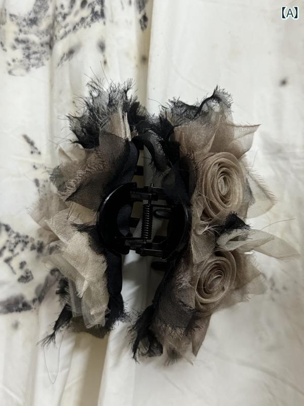 レディース アクセサリー ヘア かわいい 髪飾り 草 染め フラワー グラバー 後頭部 大きい ヘアピン 頭..