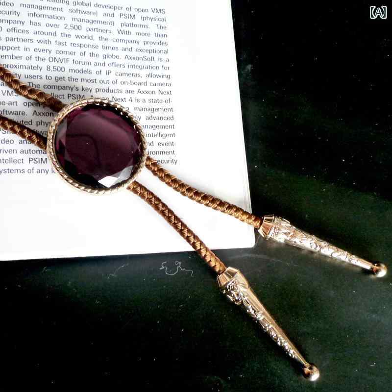 メンズ カジュアル ボロタイ ループタイ ネクタイ アメリカン スーツ カラー ロープ タイム ジェム レ..