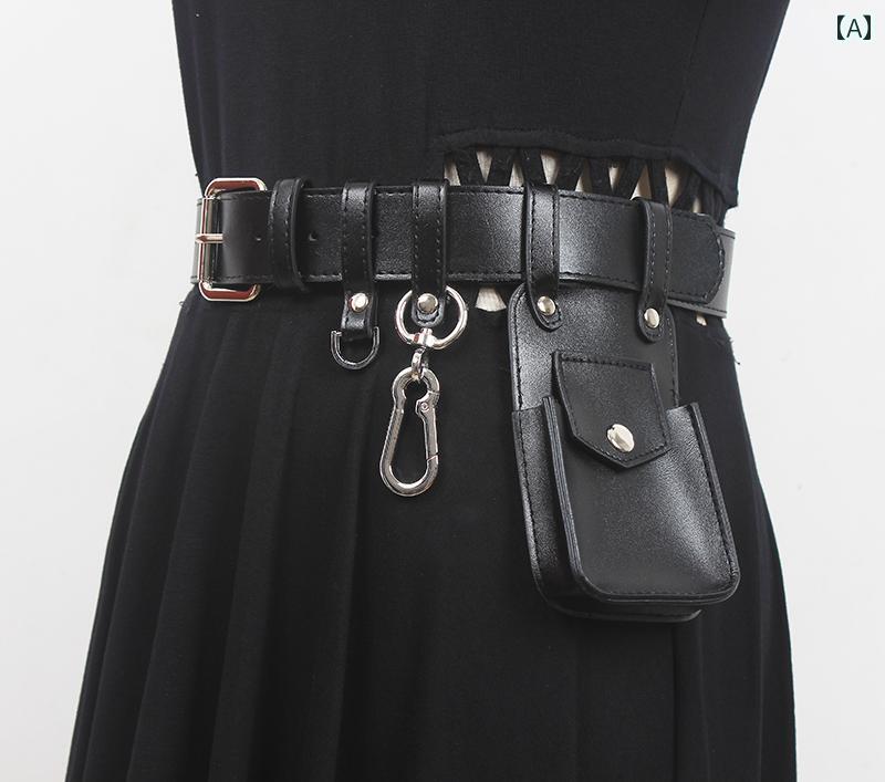 レディース カジュアル ベルト アメリカ ダーク 機能的 甘くて クール 多機能 PU