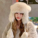 防寒帽子 秋冬 かわいい クマ 耳 帽子 女性 韓国 暖かい 耳保護 小さい ロシア