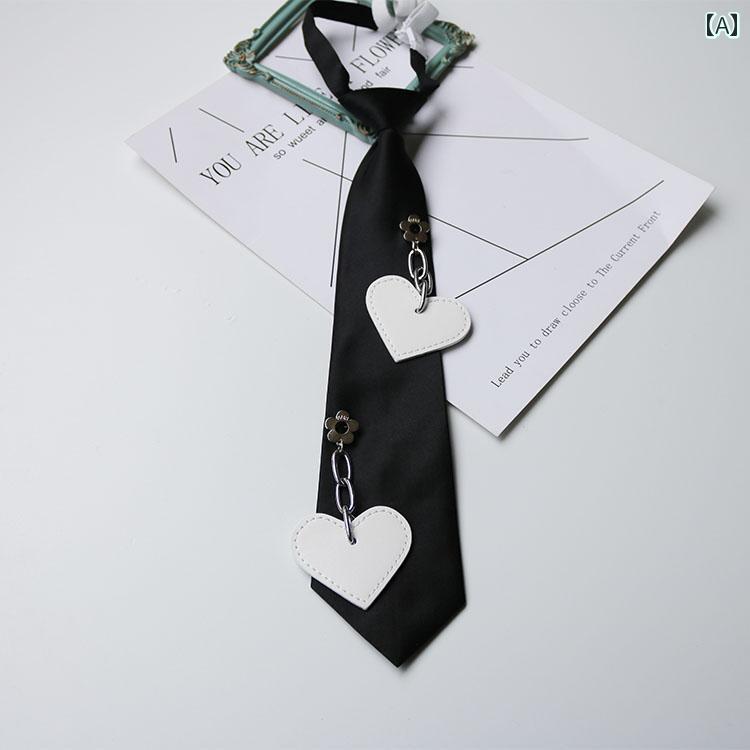 メンズ レディース ネクタイ パンク 市松 模様 ラブ ハート クール 弾性 プルオーバー ネック ライン 装飾 ショート 蝶