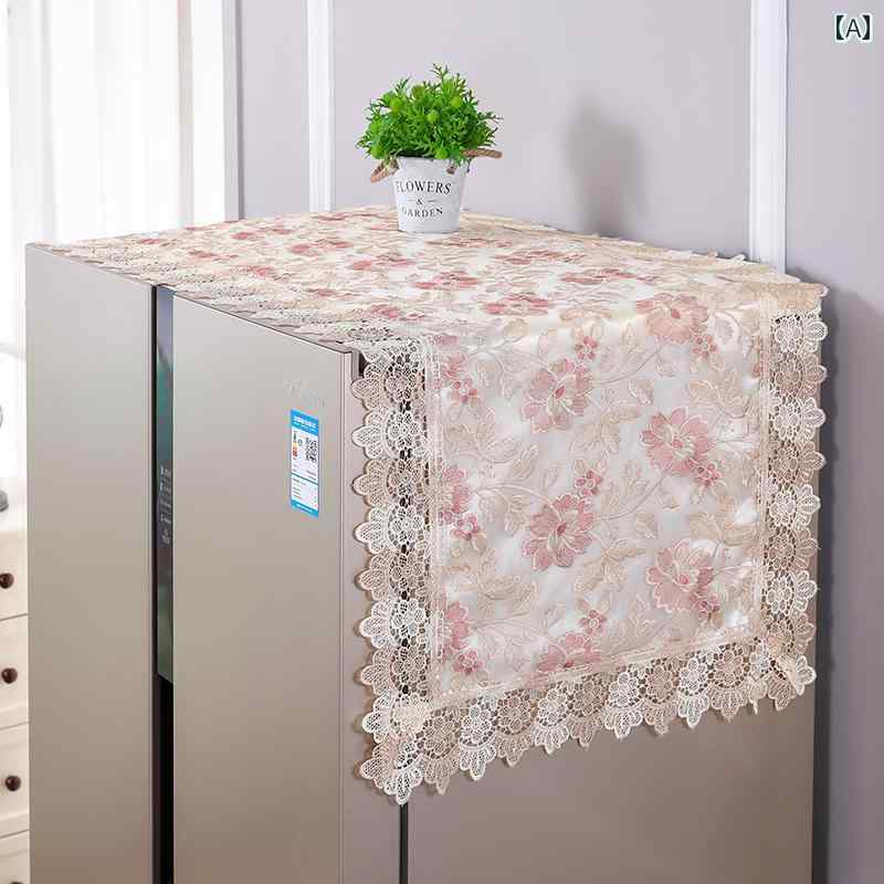 冷蔵庫 カバー 防塵布 レース 片 ドア 両開き 防塵