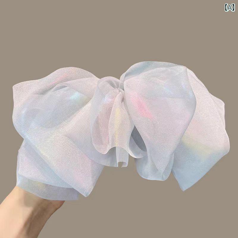 レディース アクセサリー ヘア 大人 かわいい マーメイドプリンセス 後頭部 頭 頂 部 ハイエンド メッシュ リボン 春 クリップ