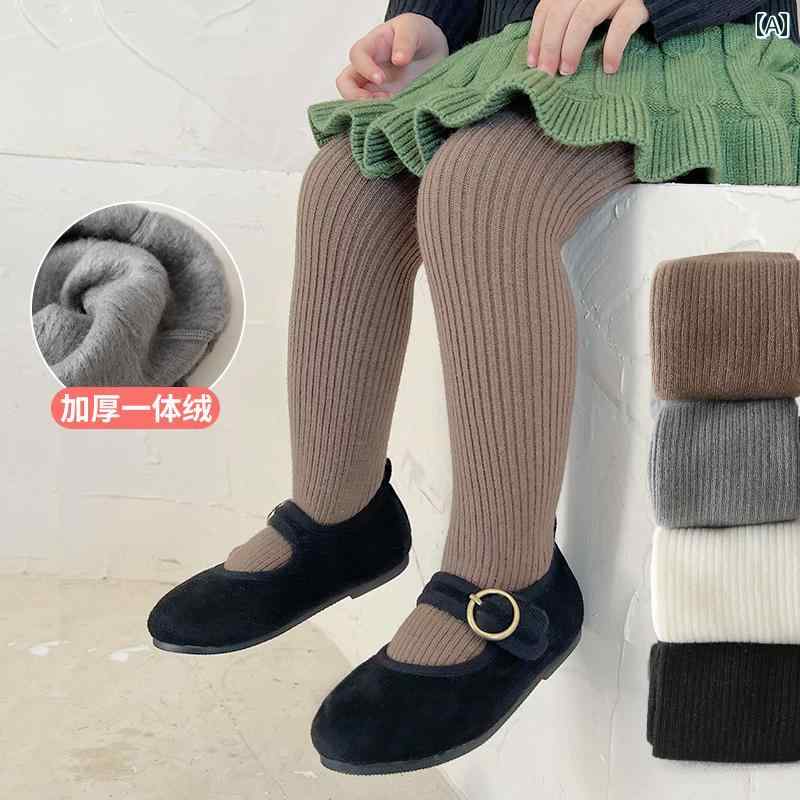 パンツ 女の子 秋冬 レギンス ベビー グレー ベルベット 子供用 秋 厚手 アウターウェア用 ズボン 冬服