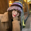 レディース カジュアル 帽子 ハット レトロ 秋冬 耳保護 手編み ウール フィッシャーマン カラフル 暖かい