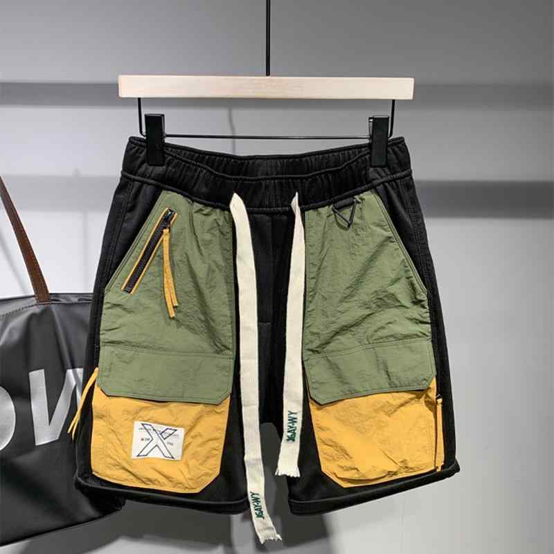 Short, Half Pants - メンズ カジュアル 夏 パンツ ハーフ スポーツ アウトドア ワークウェア 五分丈 個性 スプライシング ショーツ