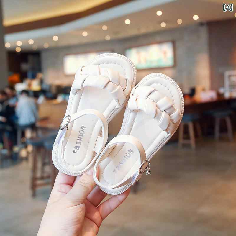夏 サンダル キッズ 女の子 ソフト ソール 滑りにくい フラット ビーチ シューズ 大きい 子供 ファッション プリンセス