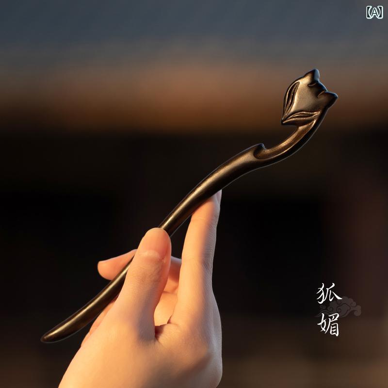 アクセサリー かんざし おしゃれ ヘア 髪留め チャイナドレス サンダルウッド 子供用 ヘアピン 中華風 ..