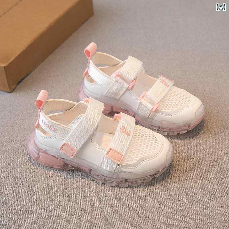 夏 カジュアル サンダル キッズ 子供 スポーツ 女の子 靴 通気性 メッシュ ソフト ソール 中大 ビーチ シューズ