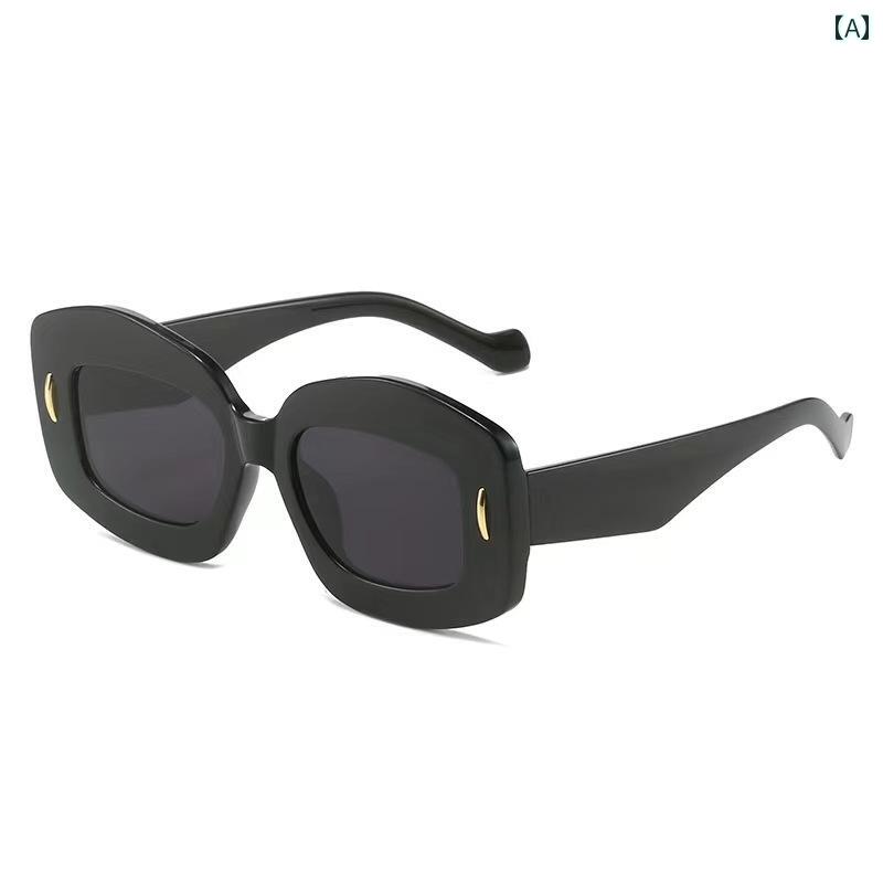 アクセサリー サングラス ストリート おしゃれ ガチョウ 卵 メガネ 黒 厚手 フレーム 写真 バンジー ネ..