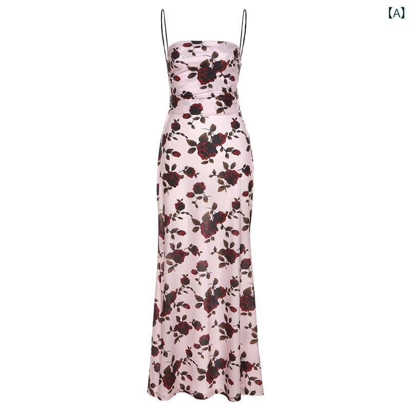 レディース ワンピース フランス レトロ ティーブレイク マナー 雰囲気 ロマンチック ローズプリント ..