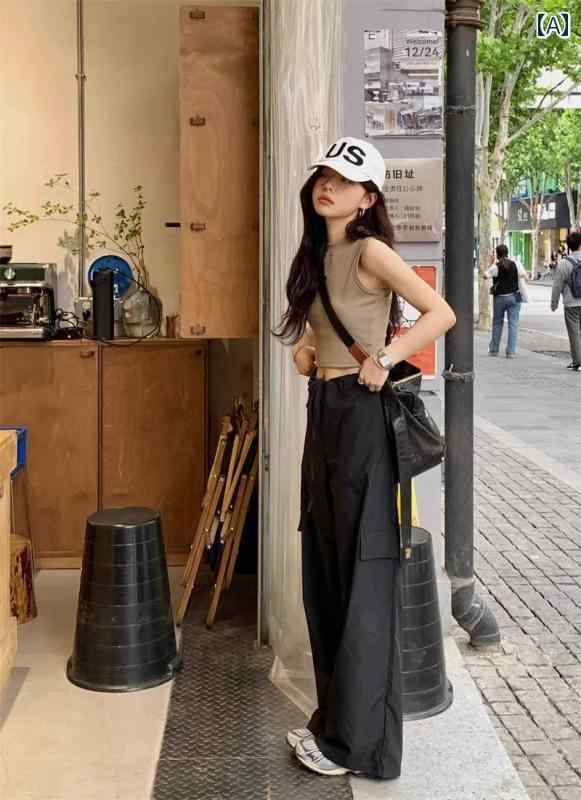 レディース 夏 ノースリーブ ランニング シャツ サマー フェス 音楽祭 リゾート ビーチ 女性 作業着 登山 ベスト シック インナー アウターウェア I 字型 サスペンダー スポーツ スタイリッシュ ガール ショート トップス