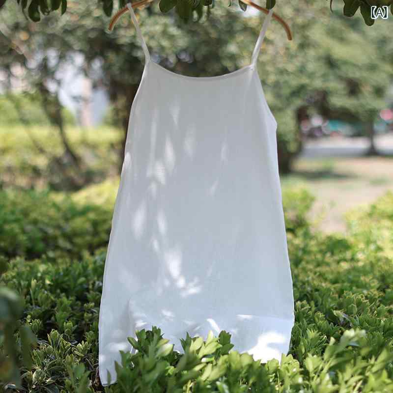 レディース 夏 サマー キャミソール ドレス ワンピース 用 白い ラミー コットンリネン ミドル レング..