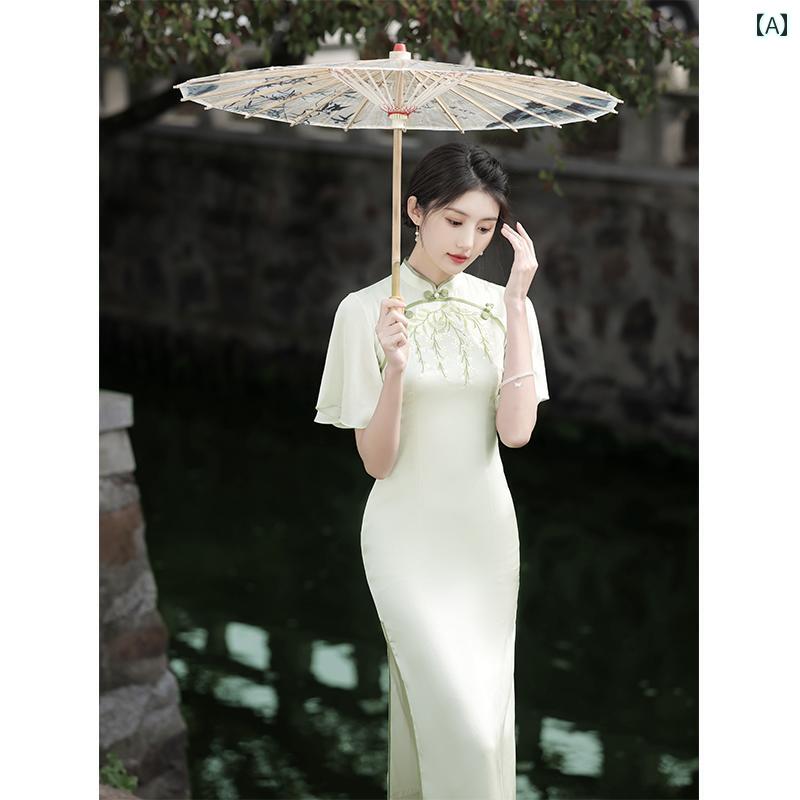 チャイナ ドレス レディース おしゃれ ワンピース コスプレ 撮影 衣装 上品 洗練 女の子 夏 ドレス 通常 中華風 シフォン て クール